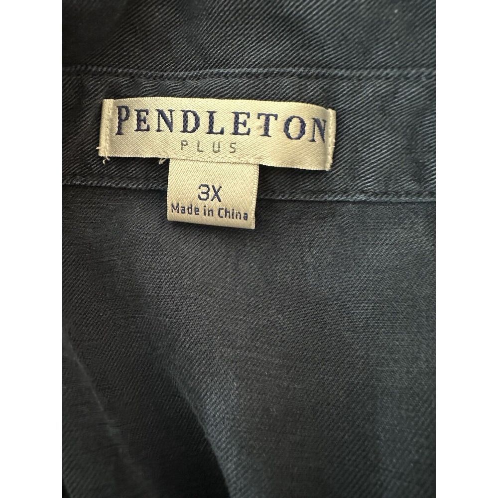 Pendleton Plus Shirt Top Womens 3X  Plus Button Down 3/4 Sleeve Navy‎ Blue - Picture 3 of 9